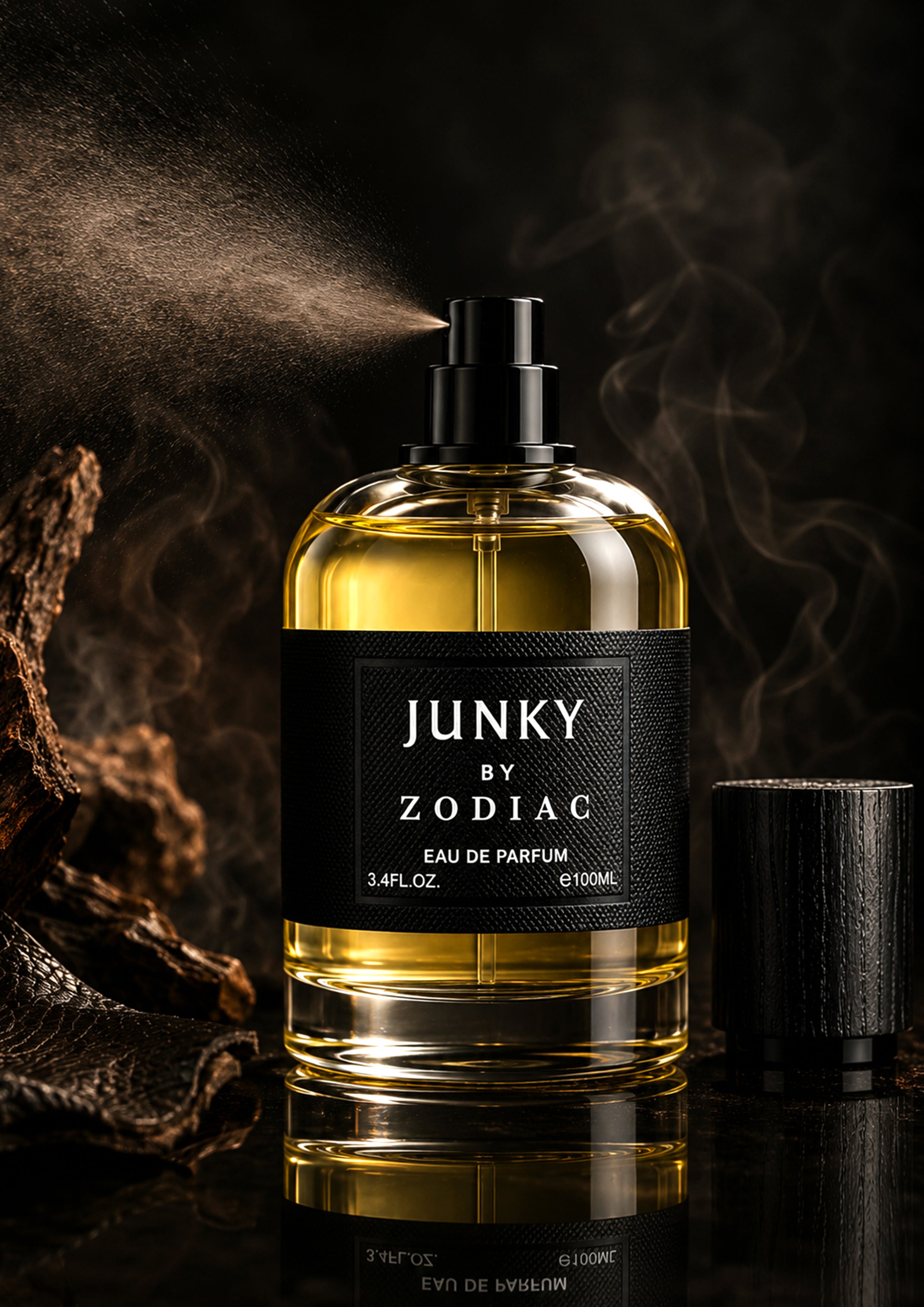 Zodiac Junky Eau De Perfume 100ml | Luxury Unisex Leather Woody Perfume with Iris & Patchouli | Long Lasting Signature Fragrance
